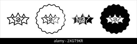 Examinez le contour vectoriel de signe de logo d'icône d'étoile en noir et blanc Illustration de Vecteur