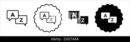 Contour de vecteur de signe de logo d'icône de terminologie en noir et blanc Illustration de Vecteur