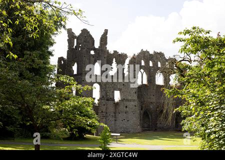 Le mur jaloux de Belvedere House dans le comté de Westmeath, Irlande. C'est le plus grand mur de dépit et de folie dans le pays. Banque D'Images