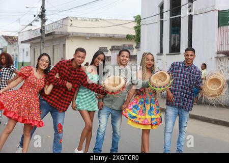 conceicao do almeida, bahia, brésil - 23 juin 2024 : les gens célèbrent les festivités de Sao Joao à Bahia. Banque D'Images