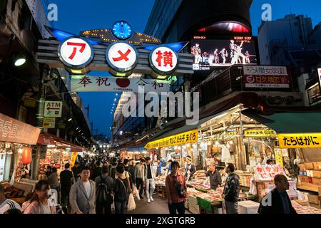 Japon, île de Honshu, Kanto, Tokyo, le marché nocturne d'Ueno. Banque D'Images