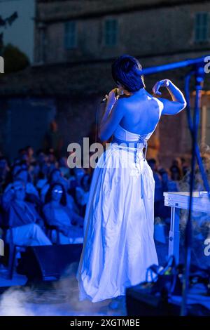 Récital de concert d'Anna Ferrer et Clara Fiol, consolation, Sant Joan, 'la Lluna en vers', Majorque, Îles Baléares, Espagne Banque D'Images