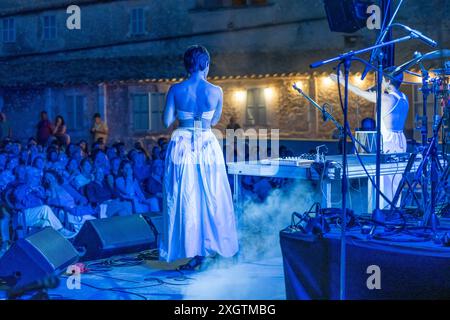 Récital de concert d'Anna Ferrer et Clara Fiol, consolation, Sant Joan, 'la Lluna en vers', Majorque, Îles Baléares, Espagne Banque D'Images