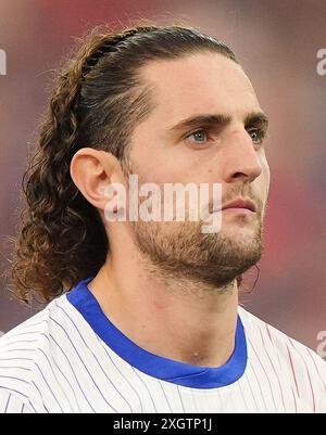 Le Français Adrien Rabiot lors de l'UEFA Euro 2024, match de demi-finale à la Munich Football Arena, en Allemagne. Date de la photo : mardi 9 juillet 2024. Banque D'Images