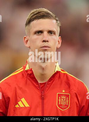 L'Espagnol Dani Olmo lors de l'UEFA Euro 2024, match de demi-finale à la Munich Football Arena, en Allemagne. Date de la photo : mardi 9 juillet 2024. Banque D'Images