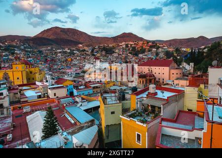 Vue sur le toit de Guanajuato, Mexique Banque D'Images