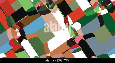 Motifs géométriques 3D sans couture. Design texturé géométrique moderne. Illustration vectorielle. Illustration de Vecteur