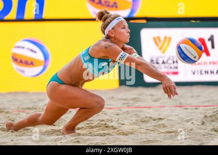 Vienne, Autriche. 10 juillet 2024. VIENNE, AUTRICHE - 10 JUILLET : Monika Paulikiene de Lituanie pendant le A1 Beachvolleyball Vienna au Heumarkt le 10 juillet 2024 à Vienne, Autriche.240709 SEPA 01 012 - 20240710 PD5533 crédit : APA-PictureDesk/Alamy Live News Banque D'Images