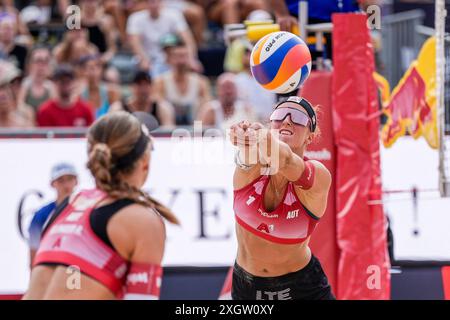 Vienne, Autriche. 10 juillet 2024. VIENNE, AUTRICHE - 10 JUILLET : Dorina Klinger d'Autriche lors du A1 Beachvolleyball Vienne au Heumarkt le 10 juillet 2024 à Vienne, Autriche.240709 SEPA 01 018 - 20240710 PD5523 crédit : APA-PictureDesk/Alamy Live News Banque D'Images