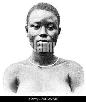 Peuples africains. Portrait de femme de Porto-Novo (Hogbonu ou Ajashe), capitale et deuxième ville du Bénin. Banque D'Images