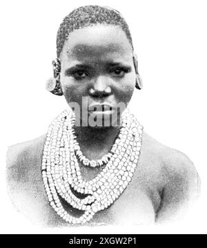 Peuples africains. Le portrait de femme Chagga (Wachagga), est un groupe ethnique bantoue de la région du Kilimandjaro en Tanzanie. Banque D'Images