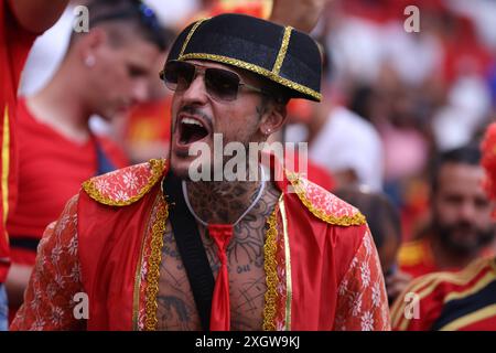 Munich, Allemagne. 09 juillet 2024. Supporter de l'Espagne lors de la demi-finale de l'UEFA Euro 2024 entre l'Espagne et la France au Munich Football Arena le 9 juillet 2024 à Munich, Allemagne . Crédit : Marco Canoniero/Alamy Live News Banque D'Images