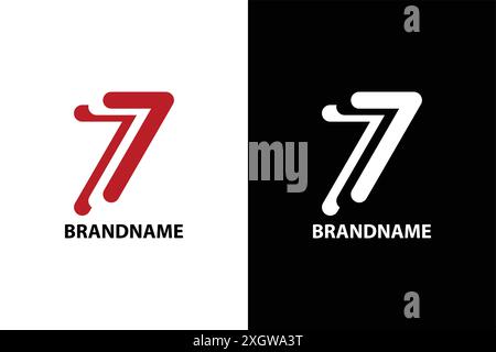 Modèle de conception de logo numéro 77. Numéro abstrait 77 vecteur de conception de logo Illustration de Vecteur