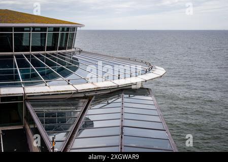 08.07. 2024, la Haye, pays-Bas, Pier Strandweg, station balnéaire sur la mer du Nord à Scheveningen, Den Haag Banque D'Images