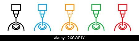 LASIK icône de chirurgie des yeux laser logo signe vectoriel contour en noir et blanc Illustration de Vecteur