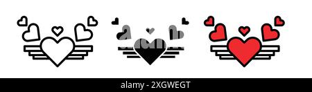 Contour de vecteur de signe de logo d'émotion positive en couleur noir et blanc Illustration de Vecteur