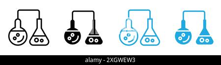 Contour de vecteur de signe de logo d'icône de science en couleur noir et blanc Illustration de Vecteur