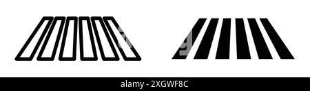 Contour de vecteur de signe de logo d'icône de croisement de zèbre en couleur noire et blanche Illustration de Vecteur