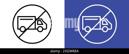 Aucun contour de vecteur de signe de logo de camion en couleur noire et blanche Illustration de Vecteur