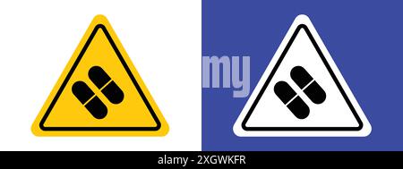 Contour de vecteur de signe de signe de logo d'effets secondaires en couleur noire et blanche Illustration de Vecteur