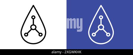 Contour de vecteur de signe de logo de rétinol icône en noir et blanc Illustration de Vecteur