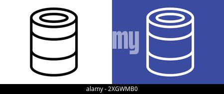 Contour de vecteur de signe de logo d'icône de boîte de conserve en noir et blanc Illustration de Vecteur