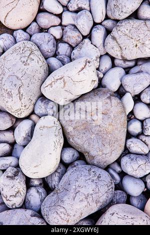 Gros plan sur la texture des pierres grises lisses Banque D'Images