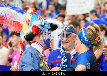 Munich, Allemagne. 09 juillet 2024. Munich, Allemagne, 9 juillet 2024 : les fans de France avant la demi-finale de l'UEFA EURO 2024 entre l'Espagne et la France à l'Arena Munich, Allemagne. (Sven Beyrich/SPP) crédit : photo de presse sportive SPP. /Alamy Live News Banque D'Images