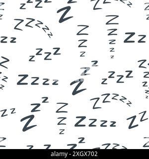 Sleep zzz motif sans couture. Signes de sommeil et ronflement, sieste sons effets de texte comiques. Conception d'impression Doodle Sleeping pour tissu ou wrap, vecteur néotérique Illustration de Vecteur