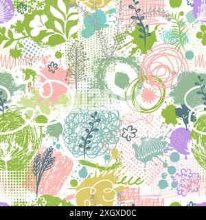 Délicat fond floral abstrait pastel sans couture. dessin à la main. Pas ai, illustration vectorielle Illustration de Vecteur