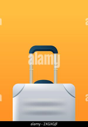 Valise avec poignée étendue sur fond orange dégradé bagage de voyage concept de design moderne Illustration de Vecteur