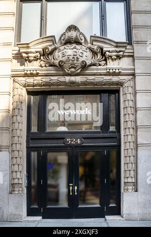 WeWork espace de bureau co-working, extérieur du bâtiment, SoHo, New York City, New York, ÉTATS-UNIS Banque D'Images