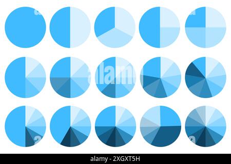 Jeu de barres de progression bleues. Différentes étapes dans le vecteur. Conception simple et propre. Idéal pour diverses utilisations. Illustration de Vecteur