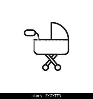 Contour de vecteur de signe de logo de voiture d'enfant en couleur noire et blanche Illustration de Vecteur