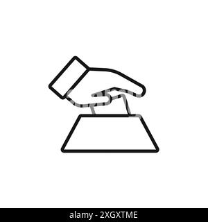 Contour de vecteur de signe de logo d'icône de bulletin de vote en couleur noire et blanche Illustration de Vecteur