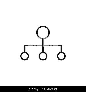 Diagramme Connected Icon logo signe vectoriel contour en noir et blanc Illustration de Vecteur