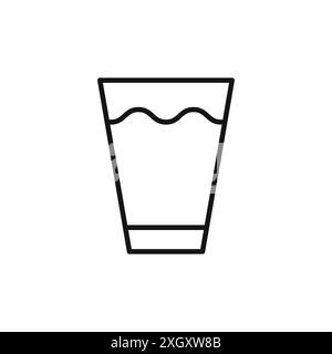 Contour de vecteur de signe de logo d'icône en verre en couleur noire et blanche Illustration de Vecteur