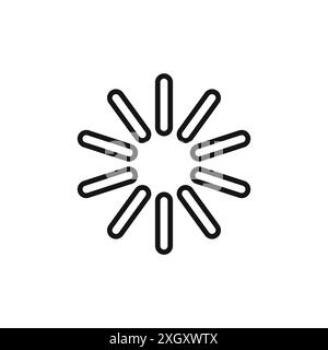 Chargement du contour de vecteur de signe de logo d'icône en couleur noir et blanc Illustration de Vecteur