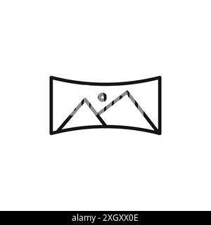 Contour de vecteur de signe de logo d'icône panoramique en couleur noir et blanc Illustration de Vecteur