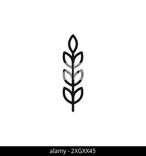 Contour de vecteur de signe de logo d'icône de blé en couleur noire et blanche Illustration de Vecteur