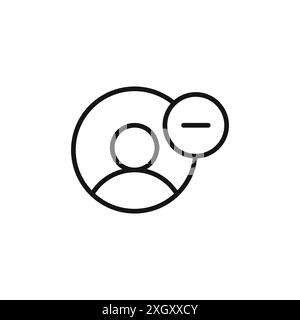 Supprimer le contour de vecteur de signe de logo d'icône d'utilisateur en noir et blanc Illustration de Vecteur