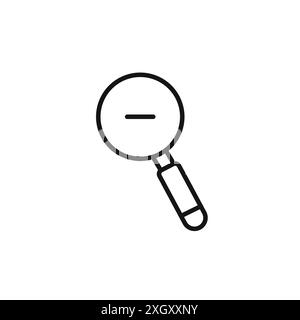 Zoom arrière icône logo signe vectoriel contour en noir et blanc Illustration de Vecteur