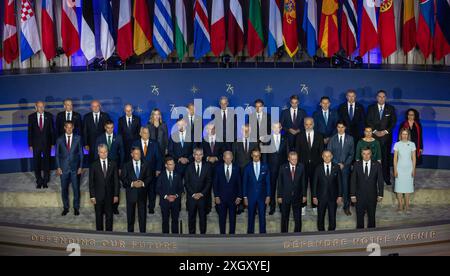 (240711) -- BEIJING, 11 juillet 2024 (Xinhua) -- les dirigeants participant au sommet de l'Organisation du Traité de l'Atlantique Nord (OTAN) posent pour une photo de groupe à Washington, DC, États-Unis, le 9 juillet 2024. (OTAN/aide via Xinhua) Banque D'Images