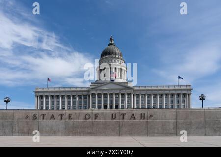 Salt Lake City, Utah, États-Unis - 12 mai 2023 : capitole de l'État de l'Utah sur Capitol Hill à Salt Lake City, États-Unis. Banque D'Images