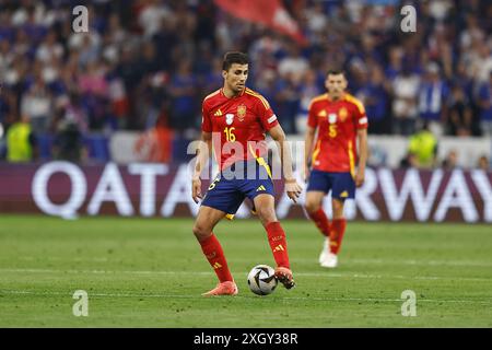 Munich, Allemagne. 9 juillet 2024. Rodri (ESP) Football/Football : 'UEFA European Championship Germany 2024' demi-finale match entre Espagne 2-1 France au Munich Football Arena à Munich, Allemagne . Crédit : Mutsu Kawamori/AFLO/Alamy Live News Banque D'Images