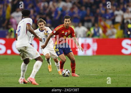 Munich, Allemagne. 9 juillet 2024. Rodri (ESP) Football/Football : 'UEFA European Championship Germany 2024' demi-finale match entre Espagne 2-1 France au Munich Football Arena à Munich, Allemagne . Crédit : Mutsu Kawamori/AFLO/Alamy Live News Banque D'Images