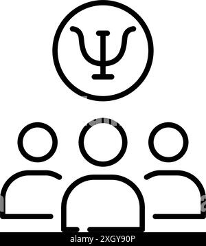 Conseil croup, soutien collectif en santé mentale. Pixel Perfect, icône de vecteur de contour modifiable Illustration de Vecteur