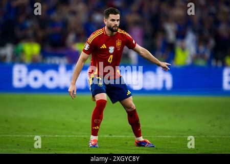 Munich, Allemagne. 9 juillet 2024. Nacho d'Espagne fait des gestes lors du match de demi-finale de l'UEFA EURO 2024 entre l'Espagne et la France. Crédit : Nicolò Campo/Alamy Live News Banque D'Images