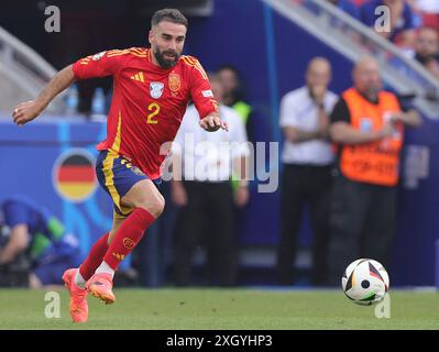 Stuttgart, Allemagne. 05 juillet 2024. firo : 05.07.2024, Football, Football : UEFA EURO 2024, EM, Championnat d'Europe 2024, quarts de finale, finale 1/4, M45, match 45, ESP, Espagne - GER, Allemagne 2:1 Dani Carvajal, Espagne, action individuelle crédit : dpa/Alamy Live News Banque D'Images