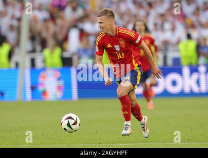 Stuttgart, Allemagne. 05 juillet 2024. firo : 05.07.2024, Football, Football : UEFA EURO 2024, EM, Championnat d'Europe 2024, quarts de finale, finale 1/4, M45, match 45, ESP, Espagne - GER, Allemagne 2:1 Dani Olmo, Espagne, action individuelle crédit : dpa/Alamy Live News Banque D'Images